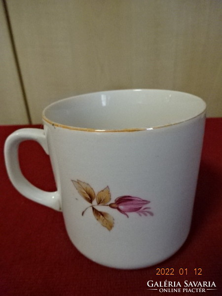 Zsolnay porcelain cup, antique, rose pattern, diameter 8.5 cm. He has! Jókai.