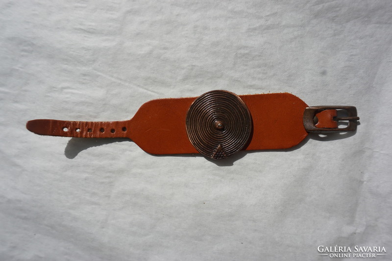 Hungarian metal strap traditional leather strap for sale.