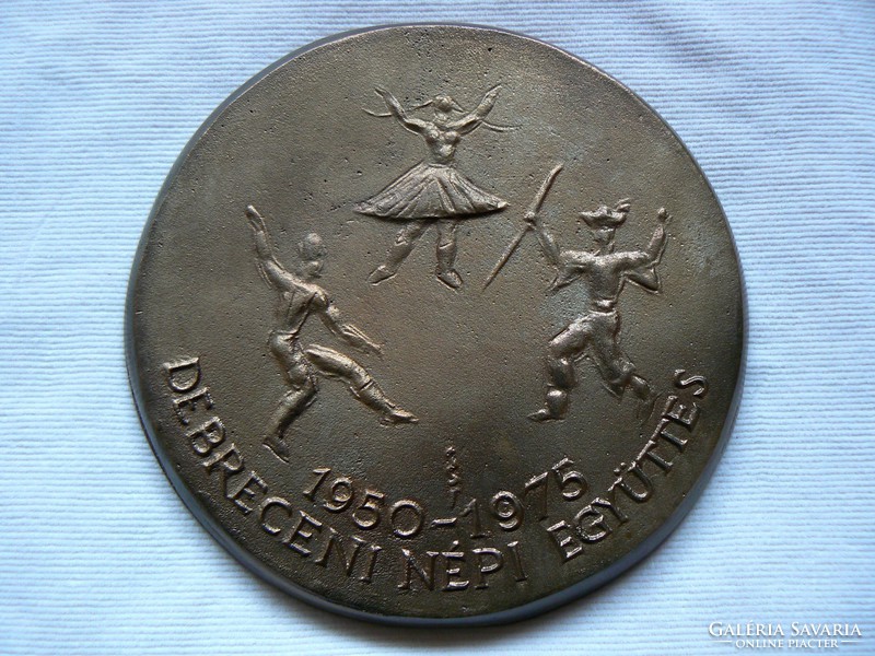 Iván Szabó, Debrecen folk ensemble (1950-1975), large medal (award), marked, bronze
