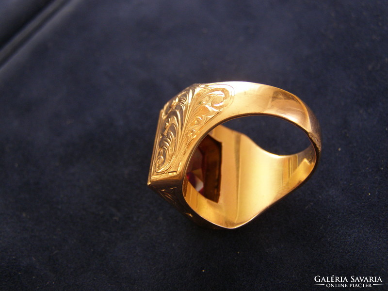 Men's Stony Seal Ring, Men's Gold Stony Seal Ring