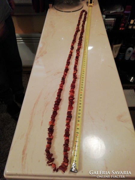 Antik borostyán nyaklánc 70 cm hosszú
