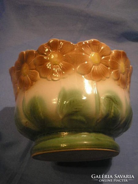 N25 art nouveau majolica caspo + holder with stand, convex circle mark at the bottom, rarity, the caspo is damaged