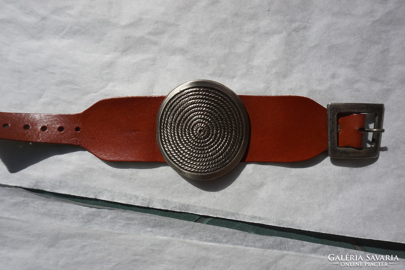 Hungarian metal strap traditional leather strap for sale.