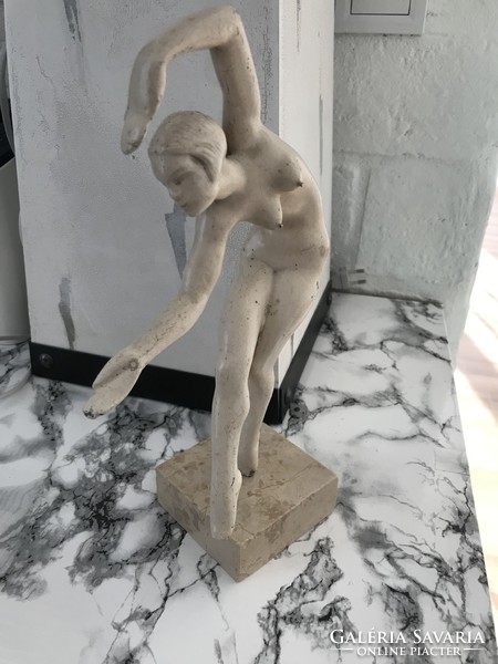 Kerényi Jenő (1908-1975) Táncosnő art deco táncos nőalak szobor kisplasztika