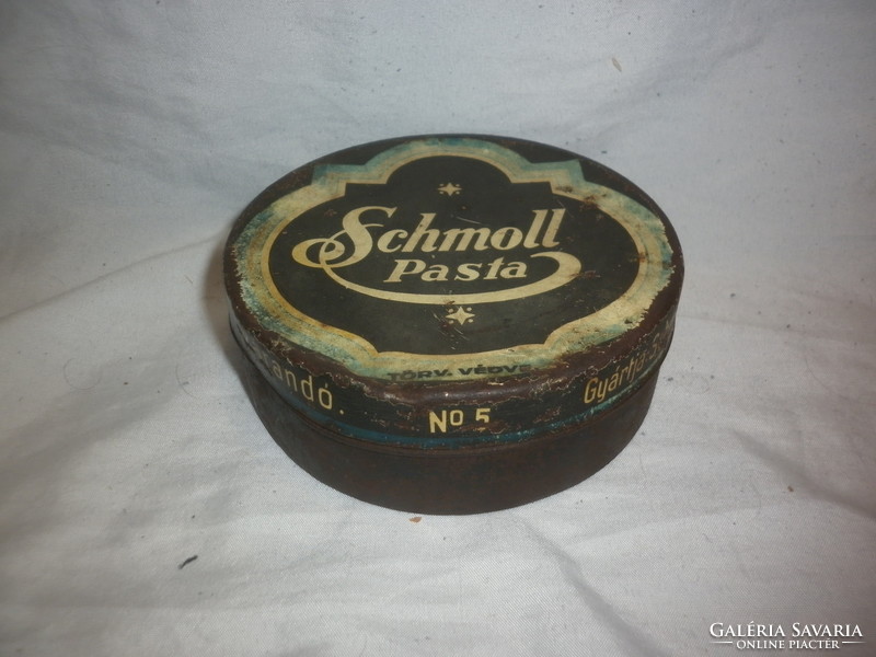 Antique metal box with schmoll paste