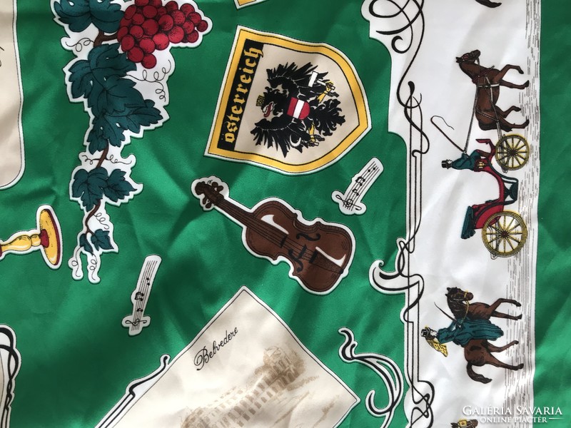 Viennese scarf with musical instruments