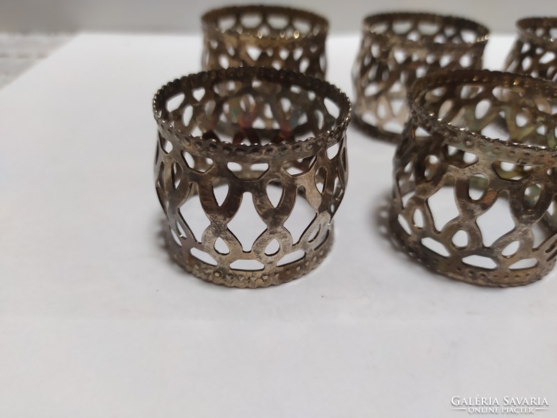 6 pcs silver plated napkin rings