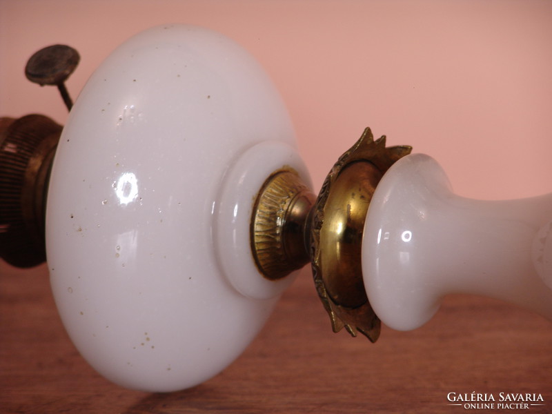 Opal glass kerosene lamp