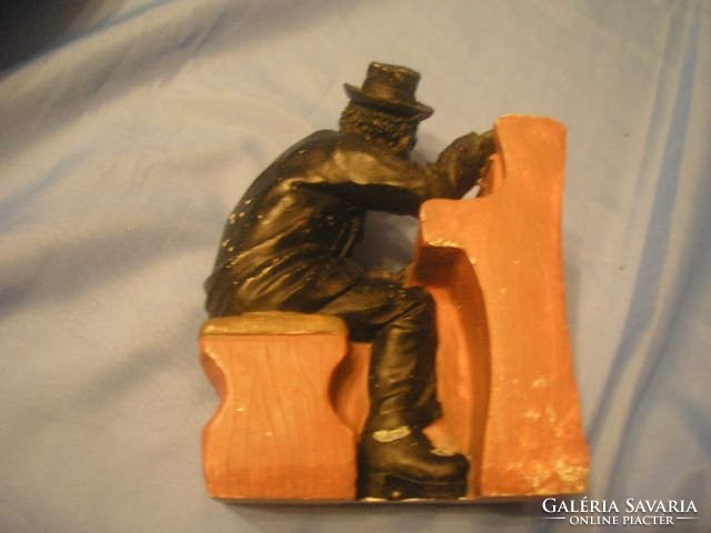 Ú2 late ray charles at the piano painted antique sculptural concrete heavy heavy stone sculpture rarity