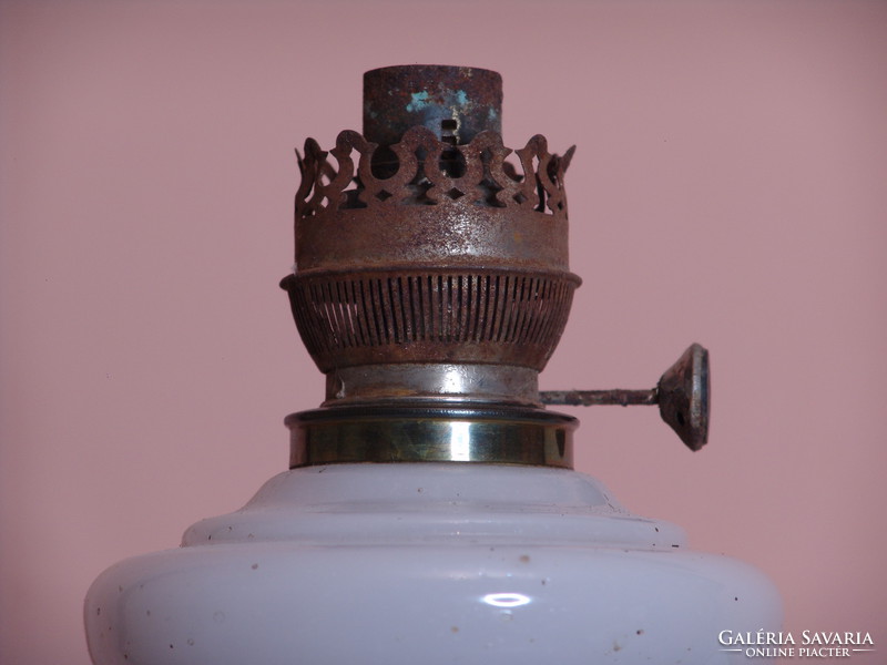 Opal glass kerosene lamp