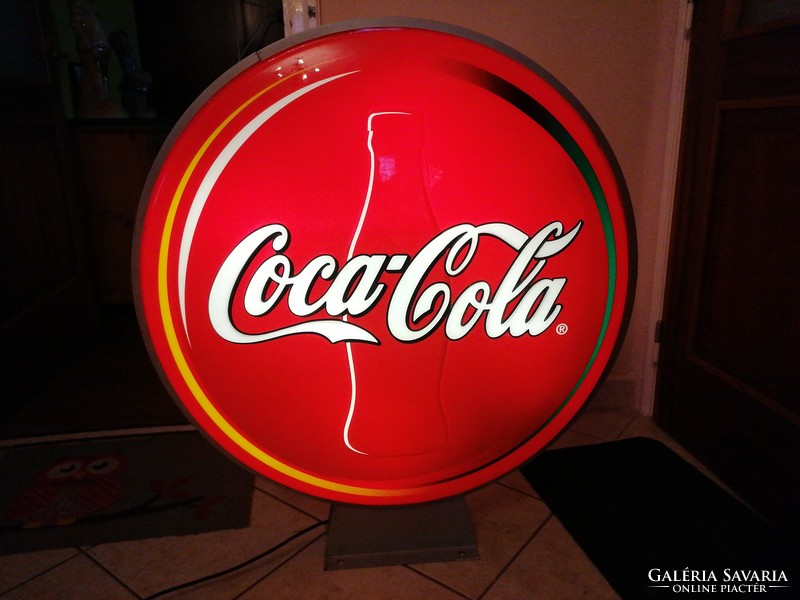 Loft apartment! Large coca cola illuminated advertising sign, diameter 85 cm, works beautifully!