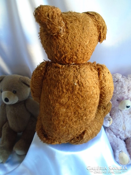 Old big straw teddy bear. 51 cm High.