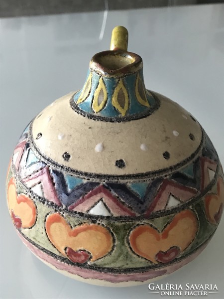 Beautiful Italian ceramic jug vase from the 60s, marked Vitali
