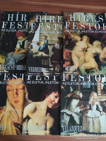 Híres festők, 6 db egyben, Munkácsy, Vermeer, Rubens, El Greco, Caravaggio, Velázquez