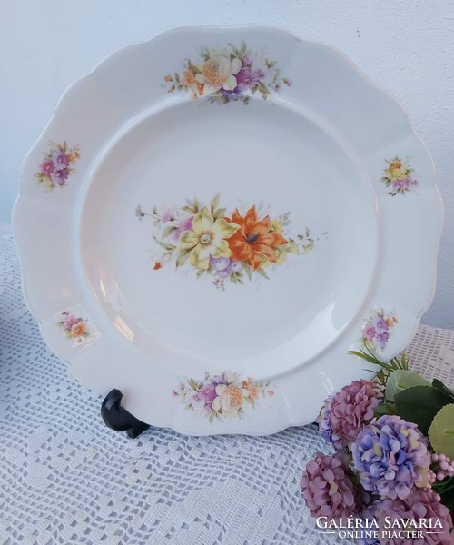 Extra vastag pecsenyés virág mintás virágos pecsenyés húsos kerek  tál porcelán sültes tál