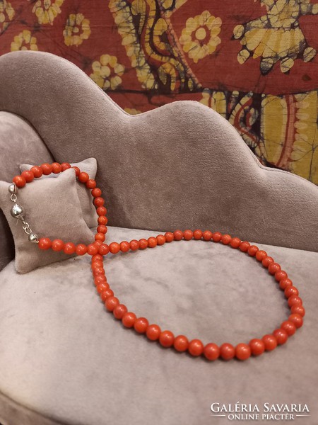 Rare pigeon blood coral necklace