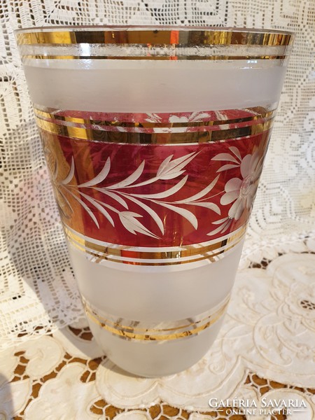 Bieder engraved glass vase for sale