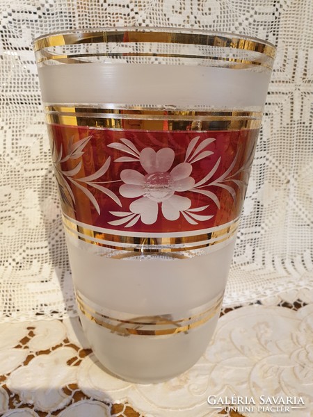 Bieder engraved glass vase for sale