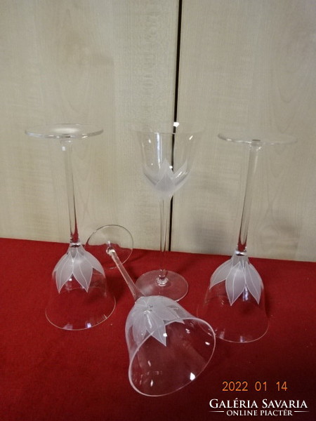Letter pattern crystal glass stemmed red wine glass, four in one for sale. He has! Jókai.