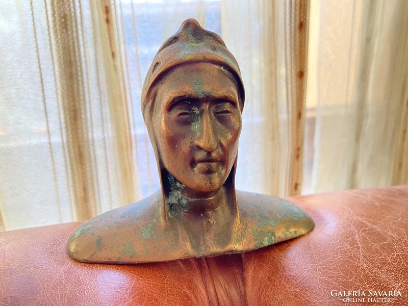 Dante mellszobor/büszt bronz figura