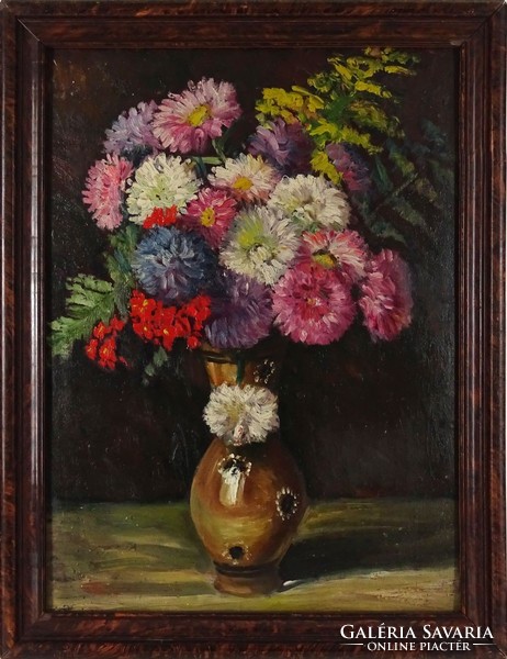 1H114 xx. Century Hungarian painter: bouquet of flowers in a bush
