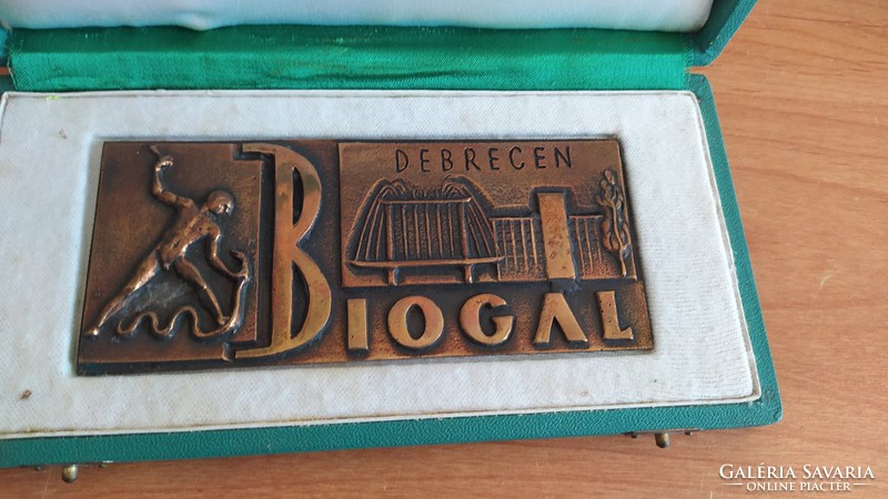Debreceni Biogal bronz Plakett