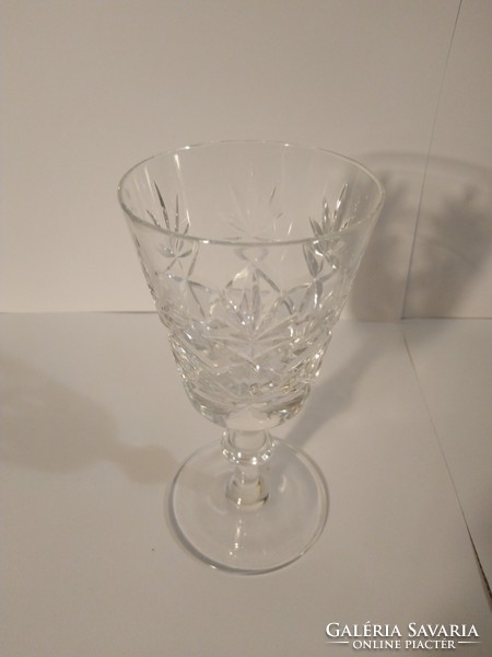 Set of 6 cut white wine crystal glasses