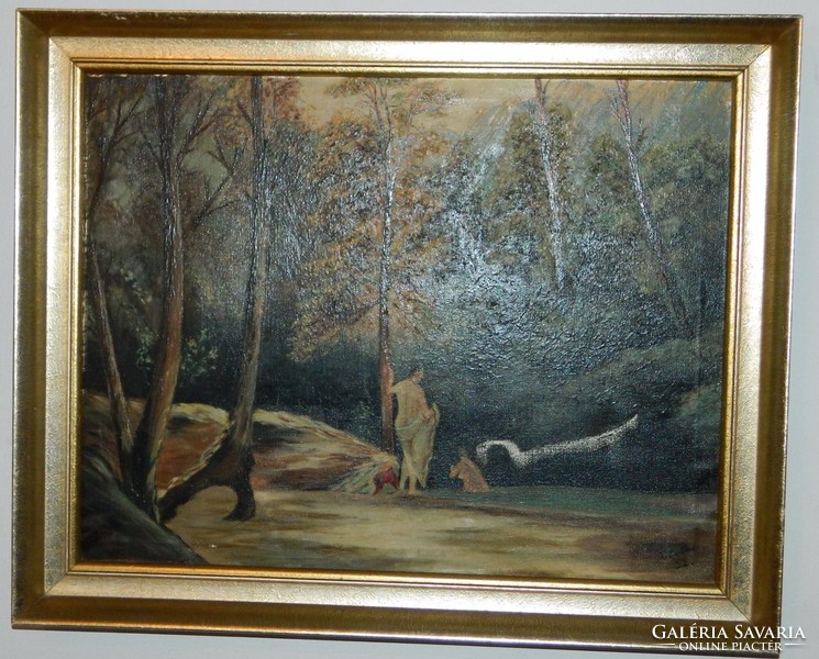 Bathers - quality marked oil / canvas painting