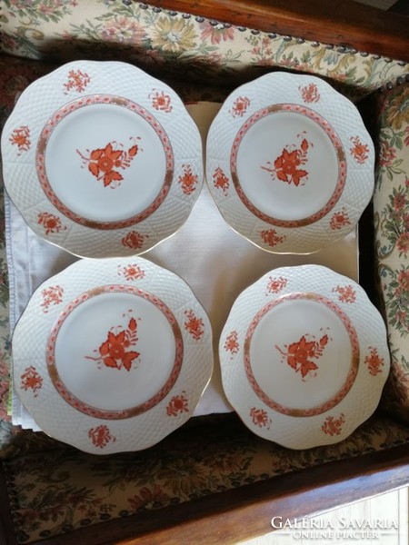 Herend aponyi orange delicacy plate, 1943 production