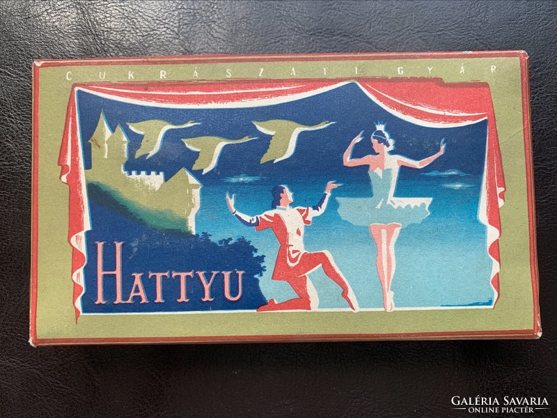 HATTYU Cukrászati gyár régi karton doboz 1960-1970.,balett jelenetes