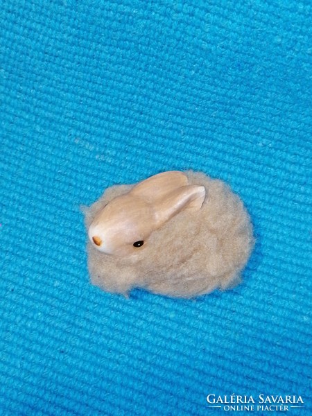 Ceramic bunny, rabbit in big fur (117)