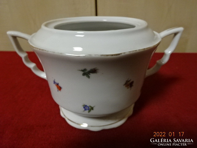 Zsolnay porcelain sugar bowl, antique, with handles, without lid. He has! Jókai.