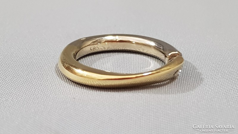 14 K fehér és sárga arany női gyűrű 6,59 g