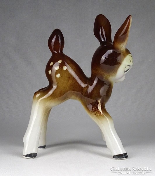 1H118 Régi jelzetlen őzike Bambi porcelán szobor 16.5 cm