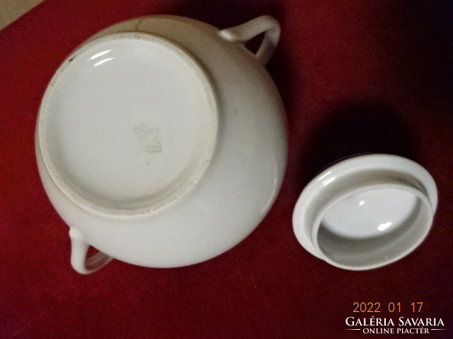 Zsolnay porcelain sugar bowl, antique, shield sealed, cobalt blue and gold stripes. He has! Jókai.