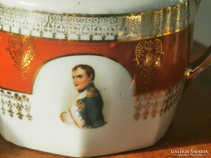 Antique alt wien sugar bowl with portrait of Napoleon