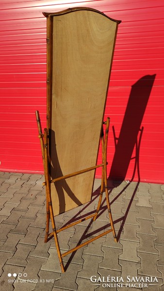 Vintage hollywood regency style metal bamboo metal bamboo free standing mirror