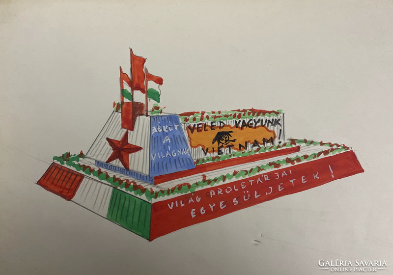 Design of 14 parade stands, unique watercolor