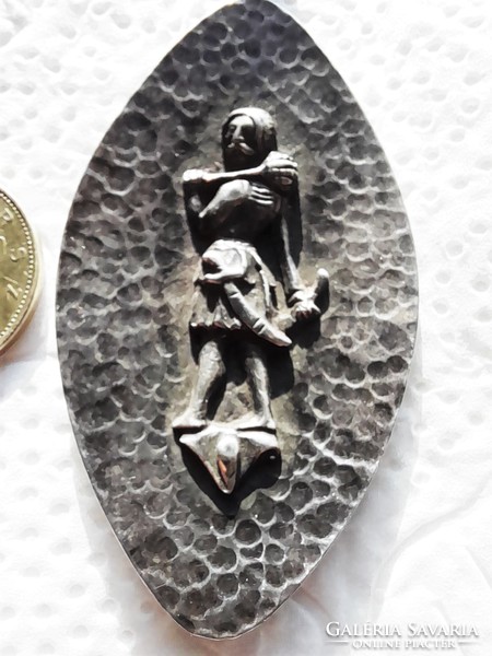 Gyönyörű nagyméretű régi ezüst medál