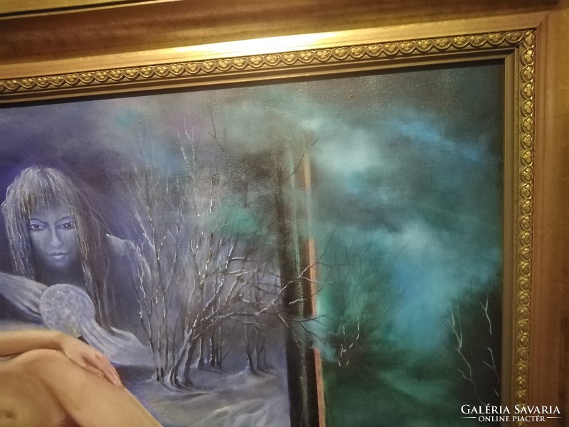 Puja Rezső "Álomvilág" Misztikus spirituális festménye 112 x 83 cm