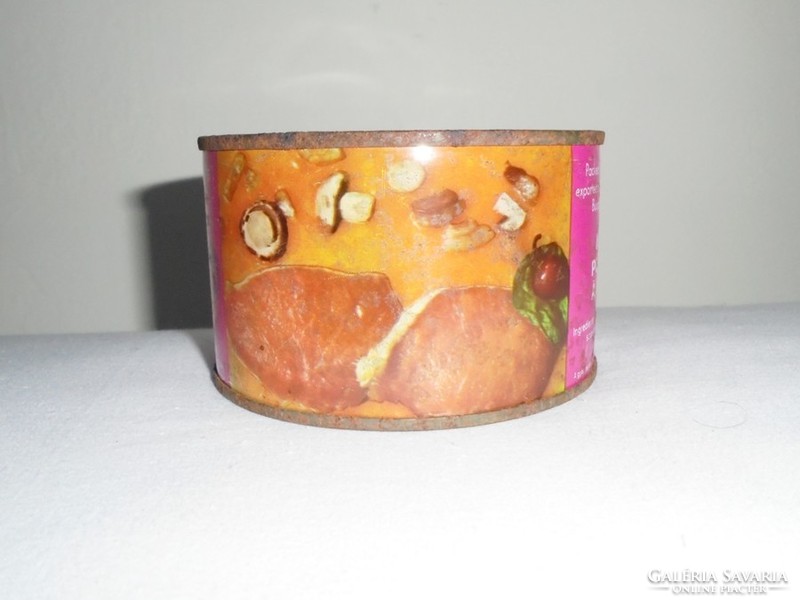 Retro globus tin box tin can - pork ribs bakony style - made for export abroad