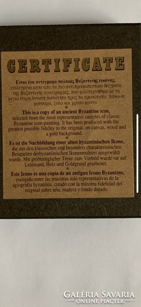 Bizánci ikon másolata 6 X 4,8 cm