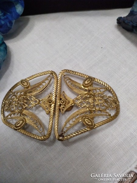 A real rarity! Paola raminez filigree 24 k gold-plated antique buckle