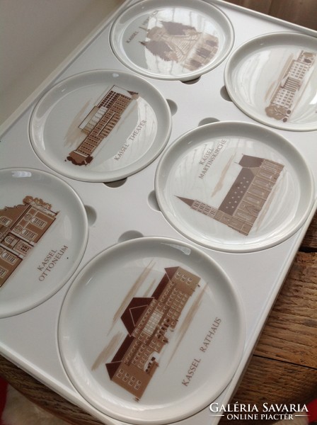 Old Fürstenberg porcelain small plate set in box