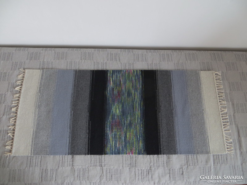 'North Cape, secret, foreignness' hand-woven wool-alpaca rug, wall protector, wall rug, runner
