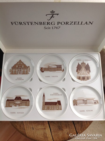 Old Fürstenberg porcelain small plate set in box