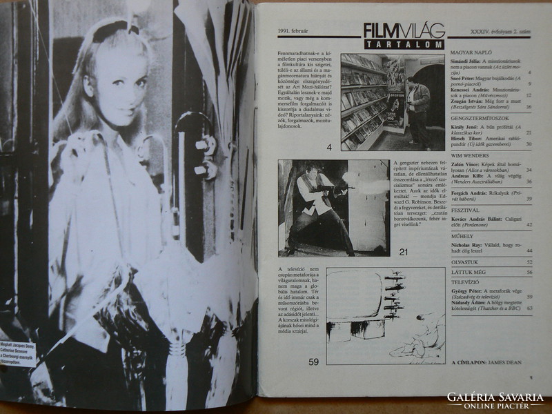 Filmvilág 1991 / feb., 91 / Már., 91 / Aug., 91 / Nov., (4 Pieces in one), book in good condition