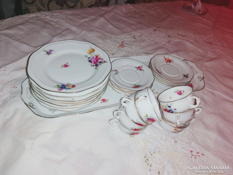 Antique coffee and sandwich pirkenhammer set for 8 people