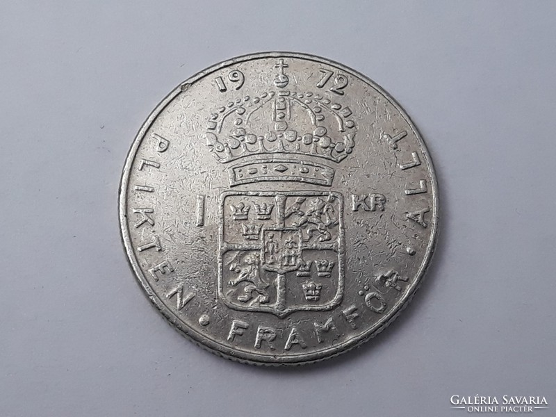 Svédország 1 Korona 1972 érme - Svéd 1 Krona 1972 külföldi pénzérme