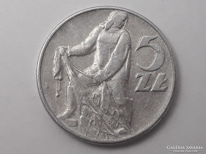 Poland 5 zloty 1974 coin - Polish 5 zl 1974 foreign coin